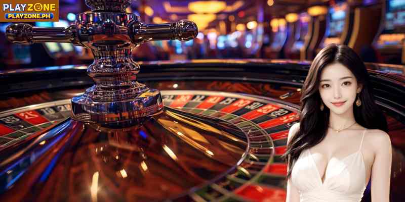 A live roulette wheel in motion during an HD-streamed casino session.